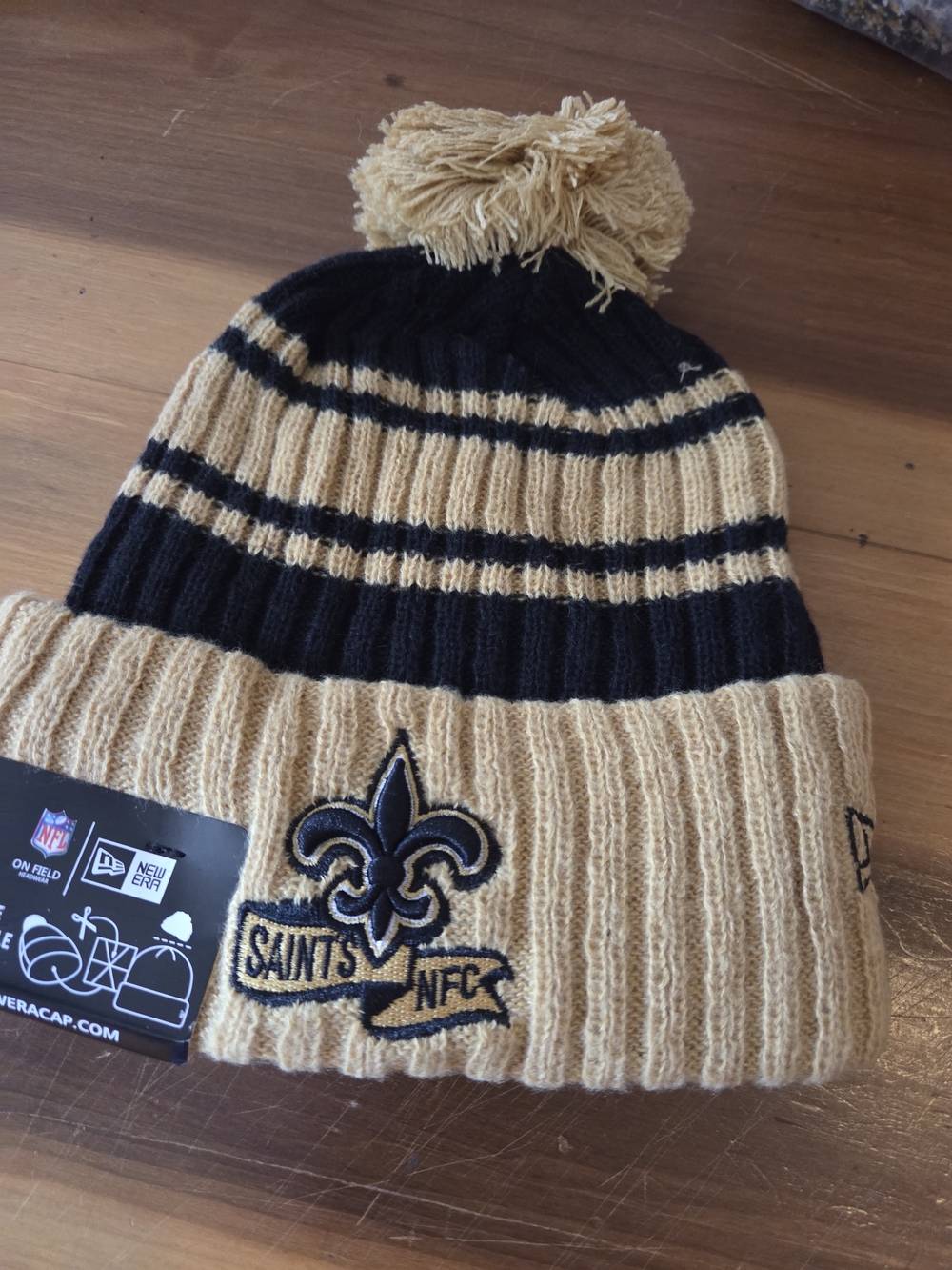 New Era New Orleans Saints Knit Pom Beanie - Black & Gold